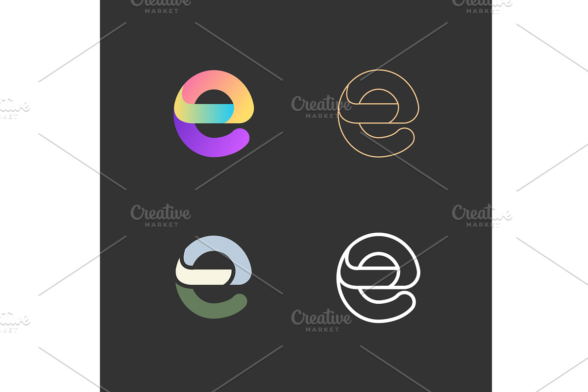 Set of letters E from abstract, a Branding & Logo Template by Bureau