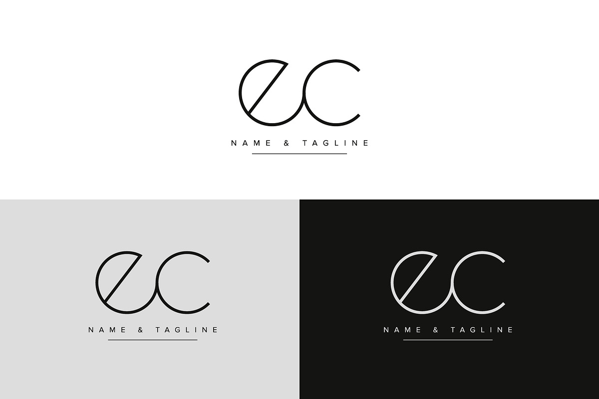 Initial letters monogram logo EC, a Branding & Logo Template by Aleesher (Photo 2 of 2)