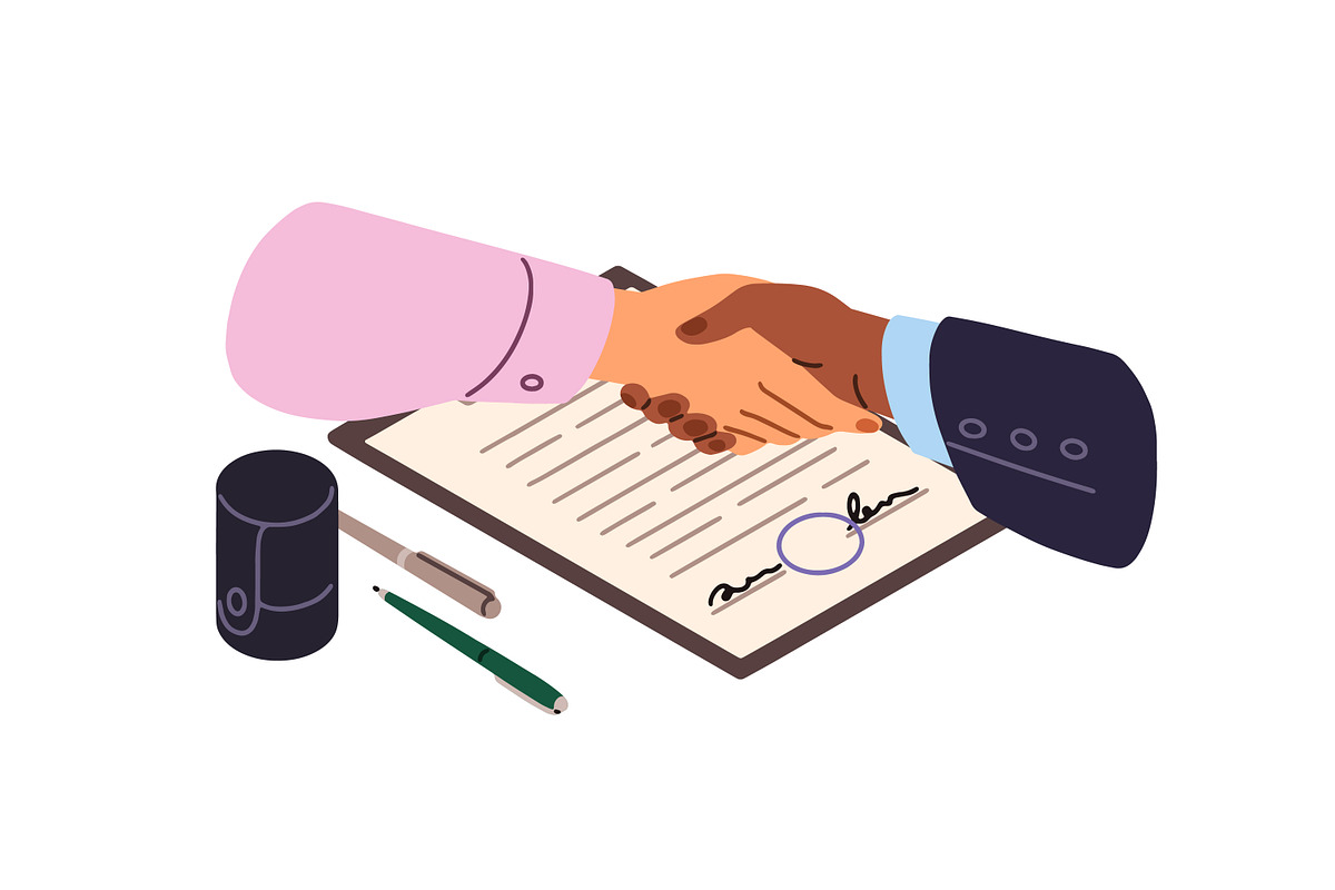Signing of formal documents set, a Work Illustration by PaperTrident (Photo 7 of 7)