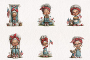 Whimsical Patriotic Grandma Clipart, an Animal Illustration by CreationArt (Thumbnail 3 of 7)
