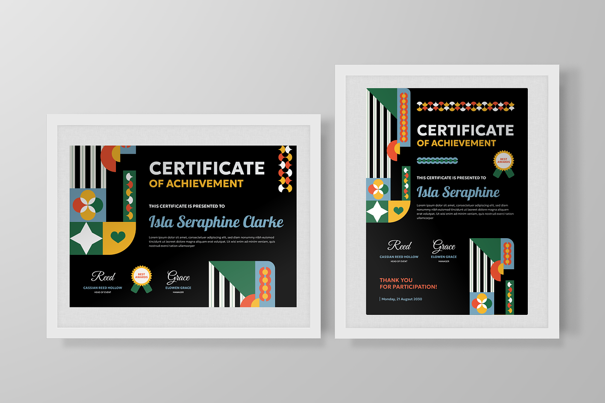 Geo Line Certificate Design, a Stationery Template by Annora Studio (Photo 3 of 6)