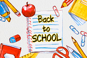 Watercolor Back to School, an Education Illustration by Anna Faun (Thumbnail 1 of 4)