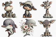 Watercolor Baby Animal PNG Clipart, an Illustration by Canvas Craft (Thumbnail 2 of 8)