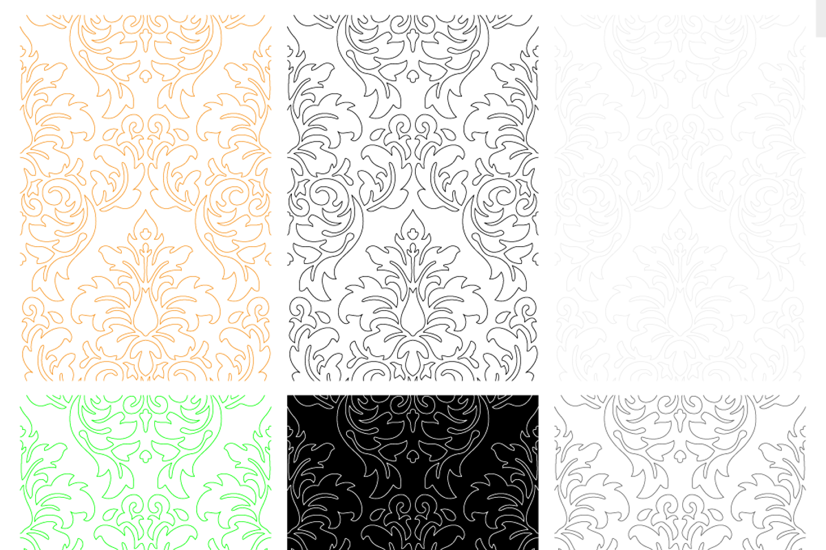 Vector|Bitmap Damask Seamless Tiles, a Pattern Graphic by Penina (Photo 3 of 3)