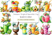 Summer Tropical Smoothie Cup Clipart, a Seasonal Illustration by DreamArtGraphic (Thumbnail 1 of 4)