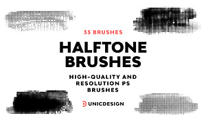 35 Halftone Photoshop Brushes