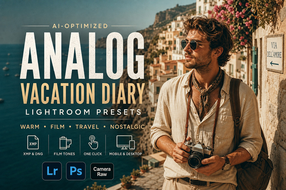 AI Analog Vacation Diary Presets, a Preset Add-On by AAA Presets (Photo 1 of 12)