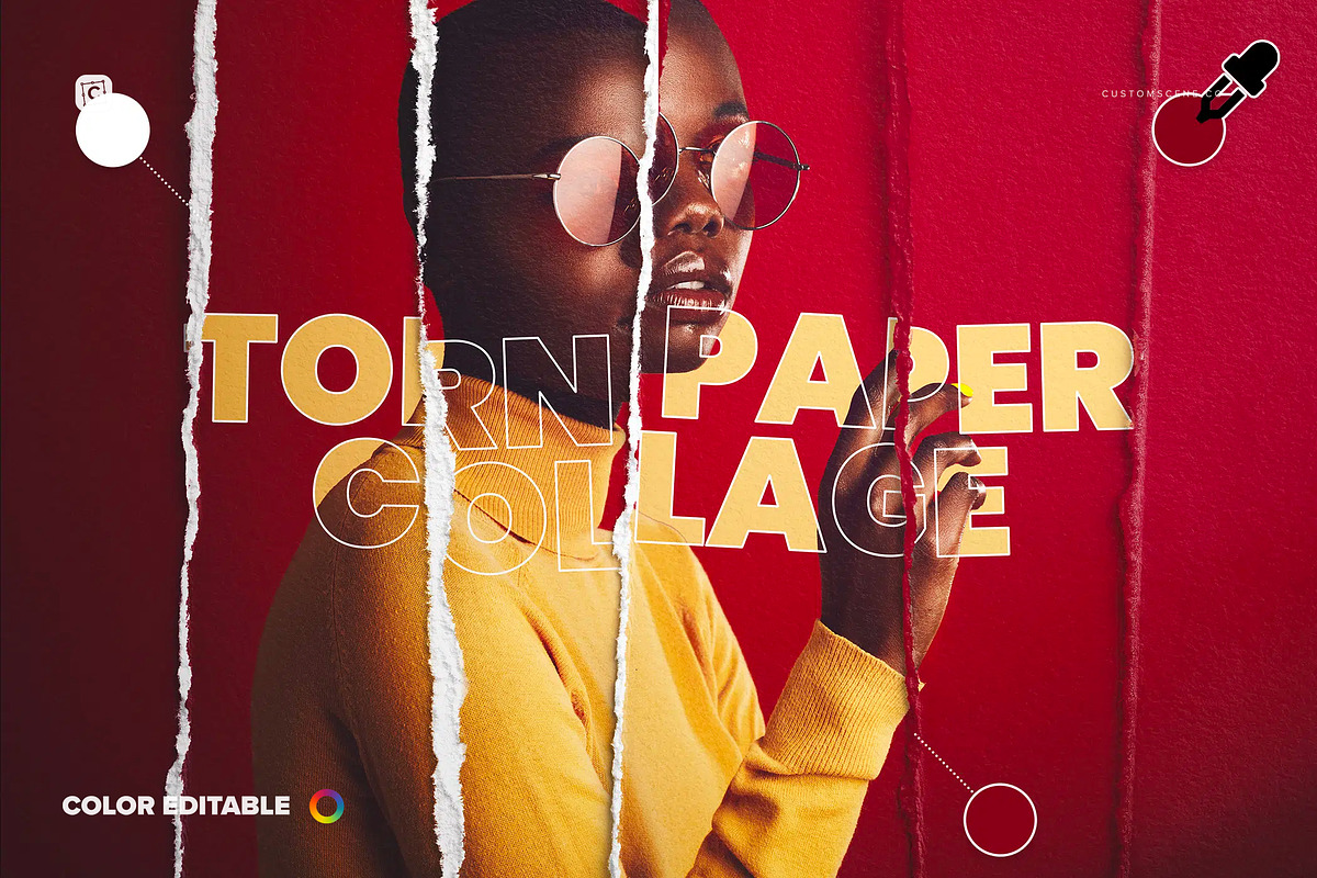 Torn Paper Collage Photo Effect, a Product Mockup by Custom Scene (Photo 6 of 10)