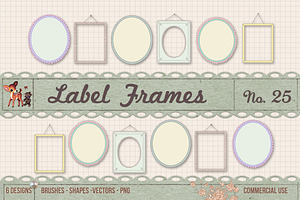 Retro Label Frames Shapes Set No 25