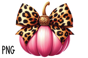 Leopard Coquette Bow Pumpkin