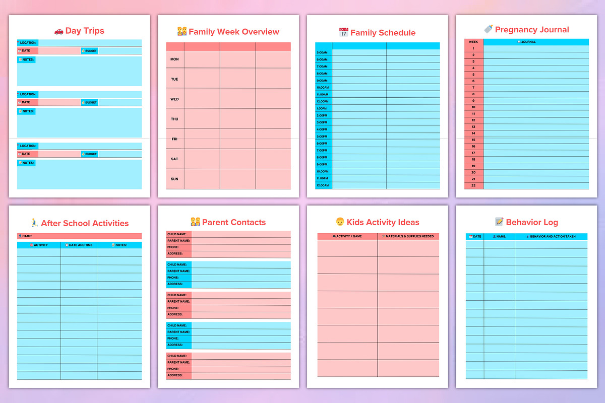 Mom Planner Canva, a Print Template by Designmela01 (Photo 4 of 8)
