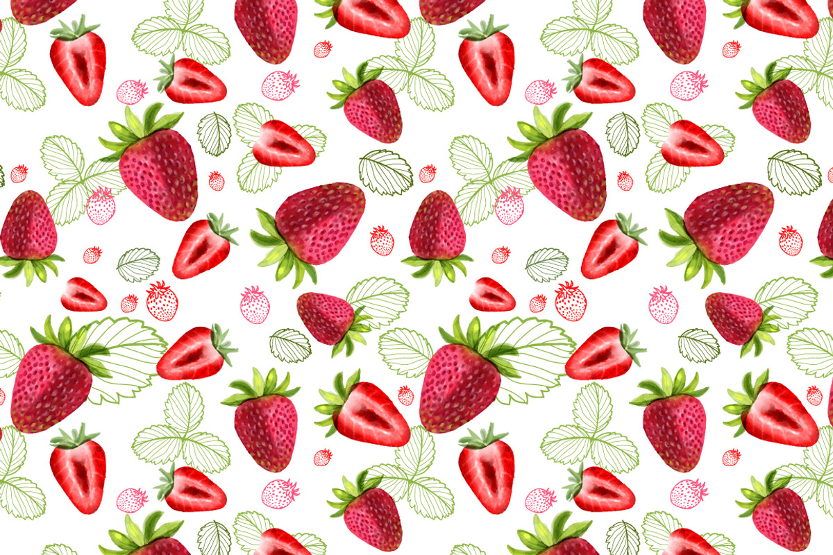 Vector watercolor juicy fruit, a Pattern Graphic by Vikpit (Photo 6 of 6)