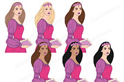 Fairy Tale Girls Clipart, a Person Illustration by GlamArtZhanna (Thumbnail 4 of 4)