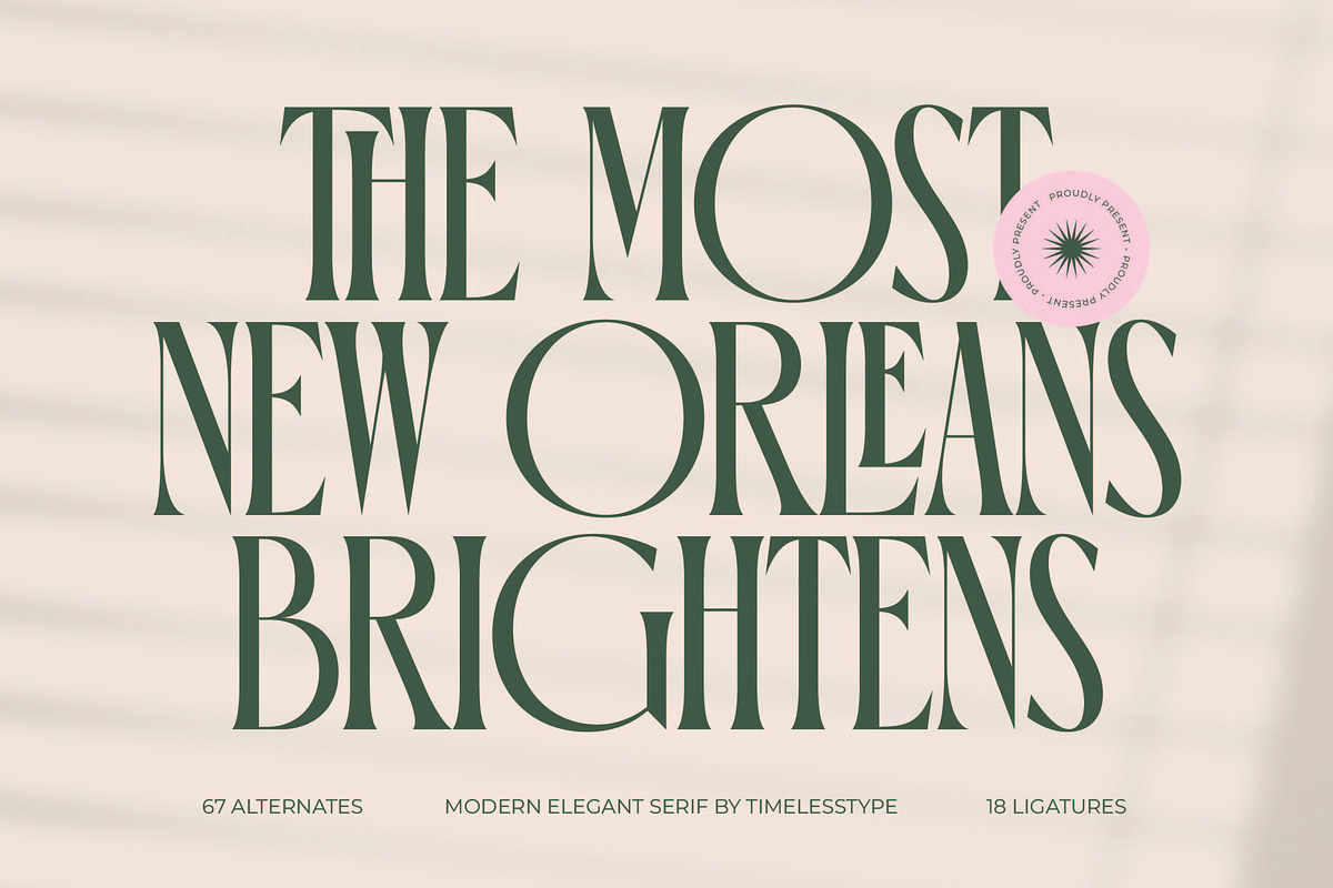 Orleans Brightens Modern Serif, a Serif Font by timelesstype.co (Photo 1 of 15)