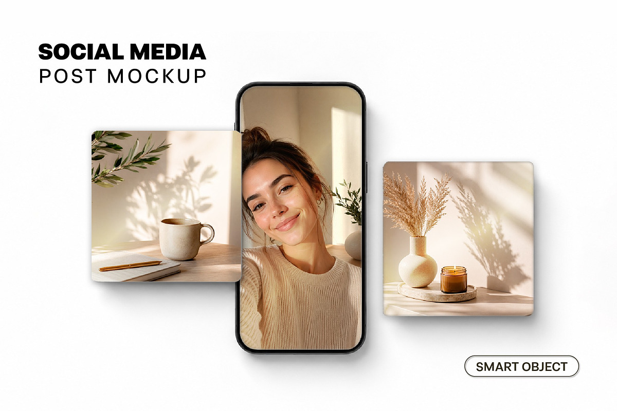 Social Media Post Mockup, a Social Media Template by studiogstock (Photo 1 of 2)