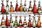 Whimsical Christmas tree Clipart, a Texture Illustration by DreamPrint404 (Thumbnail 1 of 5)