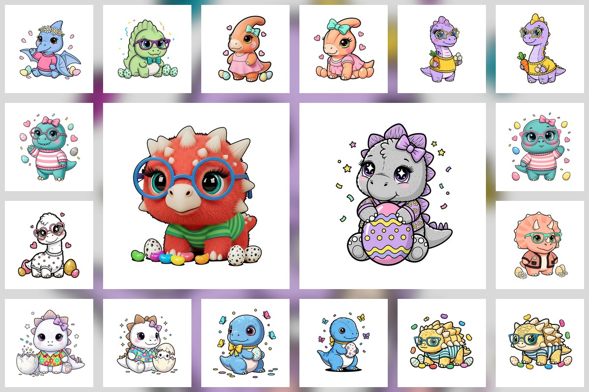 84 Cute Easter Dino Transparent PNG, an Object Graphic by XPERTDESIGNER (Photo 4 of 5)