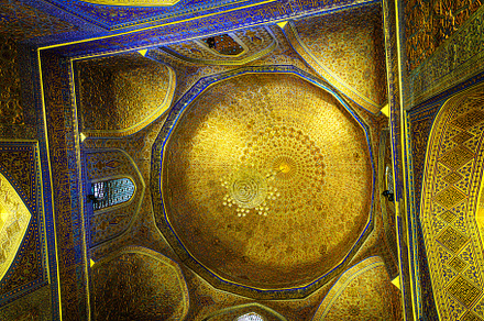 Ornament of the dome and interior of the Gur Emir mausoleum in S, an Abstract Photo by Eugene_Photo