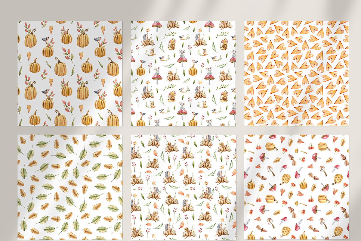 AUTUMN FOREST seamless patterns, a Pattern Graphic by Tiana Geo (Photo 3 of 5)