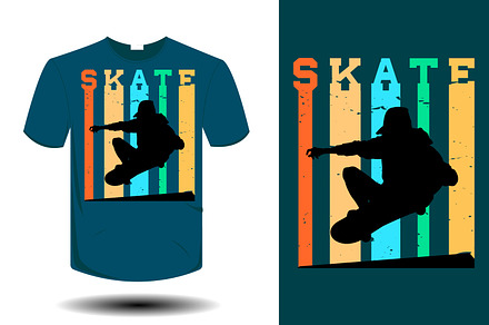 Skate t shirt retro vintage design