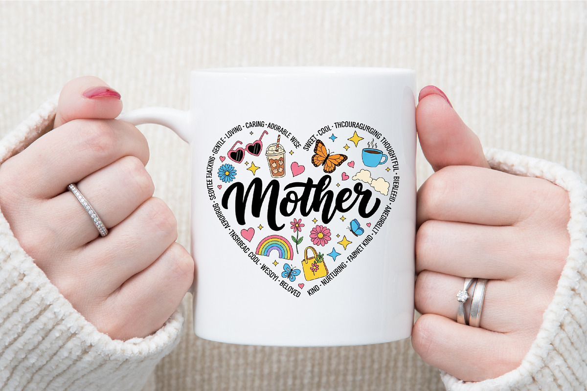 Retro Mothers Day, Mama Heart, Mom, a Seasonal Illustration by Sublimation Artist (Photo 7 of 9)