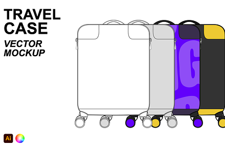 Travel Case Vector Mockup