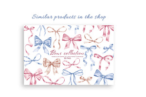 Watercolor Ribbon Bows Clipart.