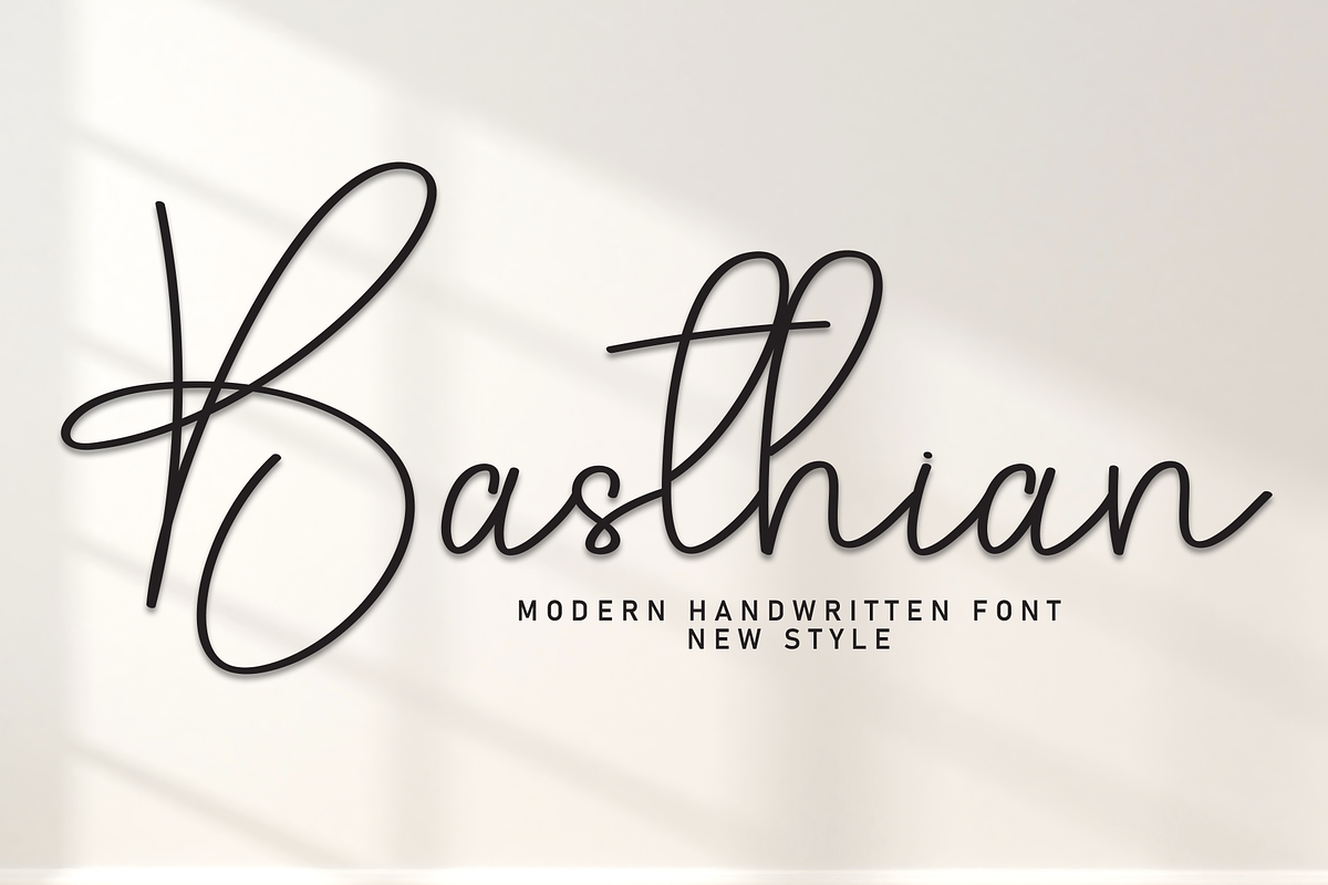Basthian | Script Font, a Handwritten Font by Scratchones (Photo 1 of 8)