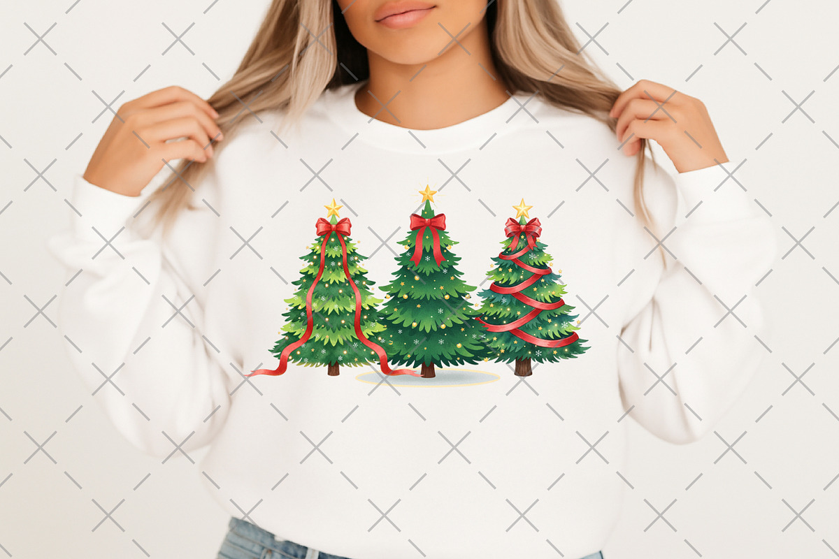 Christmas Tree Red Bow Holiday Png, an Illustration by Craft Nest (Photo 6 of 6)