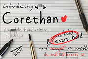 Corethan Font | 4 Fonts + Dingbats, a Handwritten Font by Jadatype.id (Thumbnail 1 of 12)
