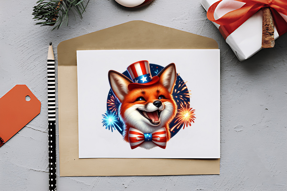 4th Of July Cute Funny Animals PNG, an Animal Illustration by RobertsArt (Photo 7 of 7)