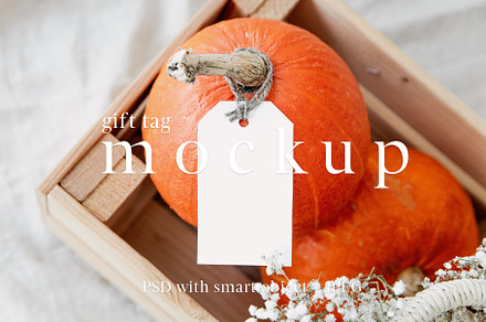 Gift Tag Mockup,Autumn Tag Mockup