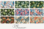 80 vintage birds seamless pattern, a Pattern Graphic by Poppy Lane Studio (Thumbnail 2 of 11)