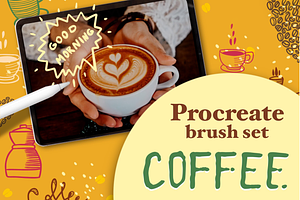 Coffee Procreate Brush Set.