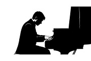 Piano Player Silhouette Vector Bundl, an Illustration by jahid234 (Thumbnail 2 of 20)