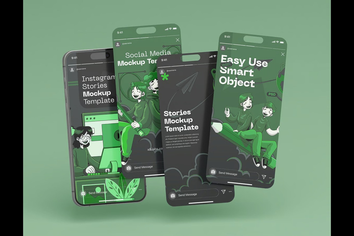 Instagram Stories Mockup, an Advertising Mockup by Se٧enStudio (Photo 5 of 5)