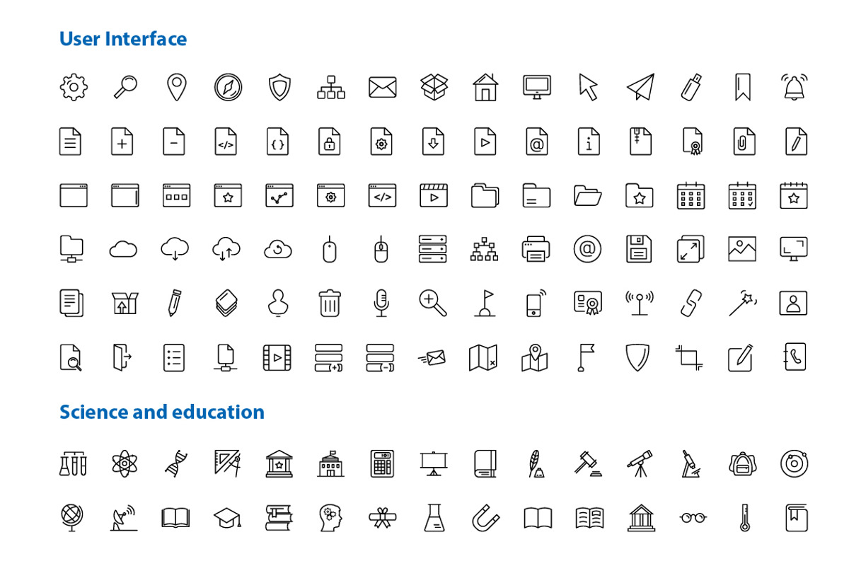 512 Thin Line Icons, an Outline Icon by Okodesign Market (Photo 2 of 5)