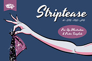 Burlesque Pin-Up and Poster Template, an Illustration by Wingsart Studio (Thumbnail 1 of 3)