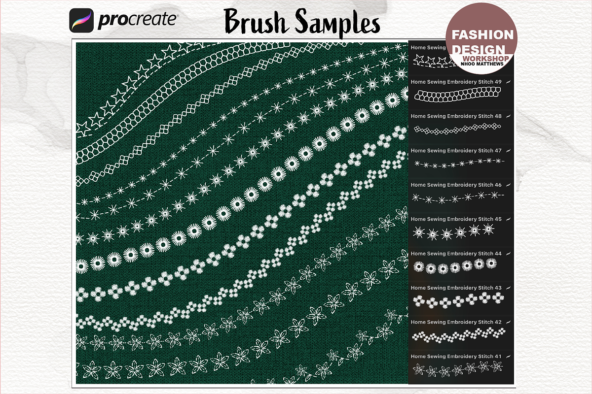 61 Home Embroidery Stitch Brushes, a Brush Add-On by Fashion Workshop Bkk (Photo 9 of 13)
