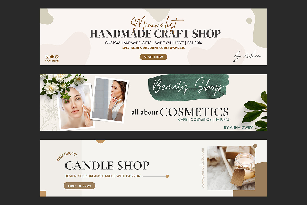Etsy Banner Template Canva, a Marketing Template by illycreative (Photo 5 of 13)