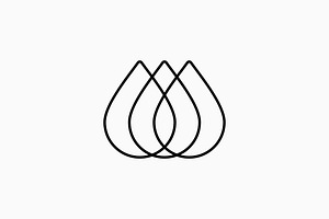triple three drop logo vector icon, a Branding & Logo Template by VASTARD STUDIO