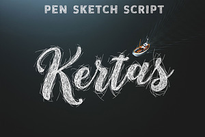 Kertas Script Pen Sketch Font