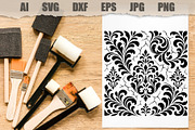 Stencil Damask Craquelure, a Pattern Graphic by MARYCRAFTIRIA (Thumbnail 2 of 3)