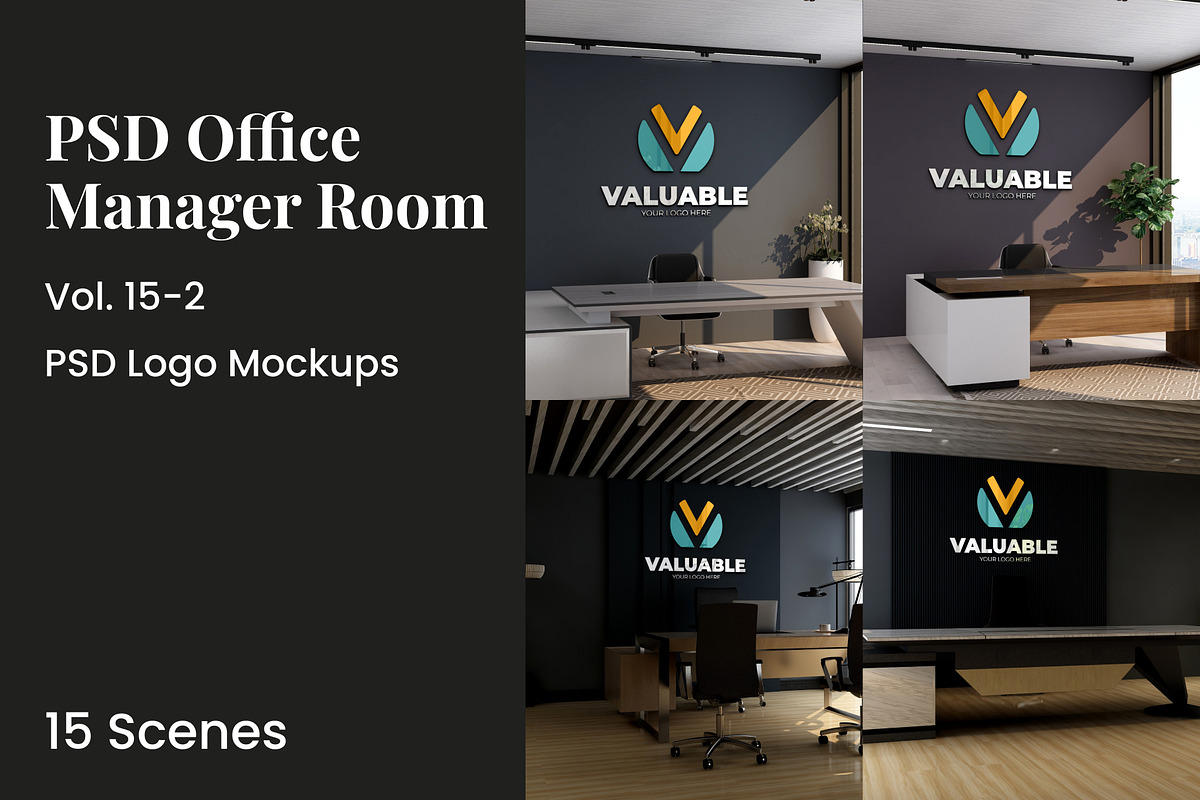 PSD Office Desk Room Wall Mockup, a Product Mockup by Ayy (Photo 1 of 16)