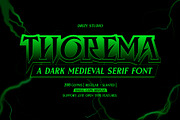 Thorema - Dark Medieval Serif Font, a Serif Font by Drizy (Thumbnail 1 of 10)