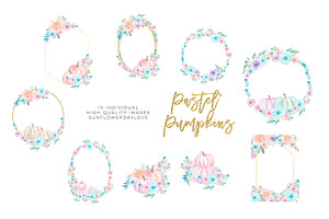 Autumn Pastel Pumpkins Clipart