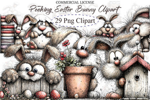 Peeking Easter Bunny Clipart, an Illustration by designcity5