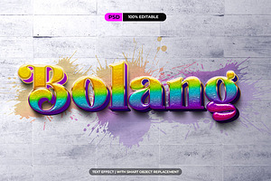 3D Rainbow PSD Text Editable