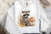 Watercolor Raccoon & Kit Clipart, an Illustration by DreamCafeArt (Thumbnail 6 of 9)