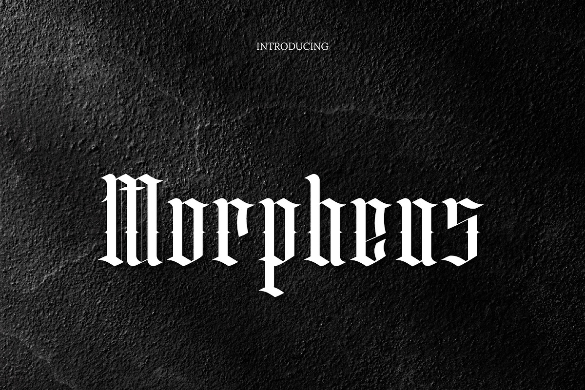 Morpheus Blackletter Typeface, a Blackletter Font by infernostudio3 (Photo 1 of 10)